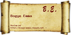 Bogye Emma névjegykártya